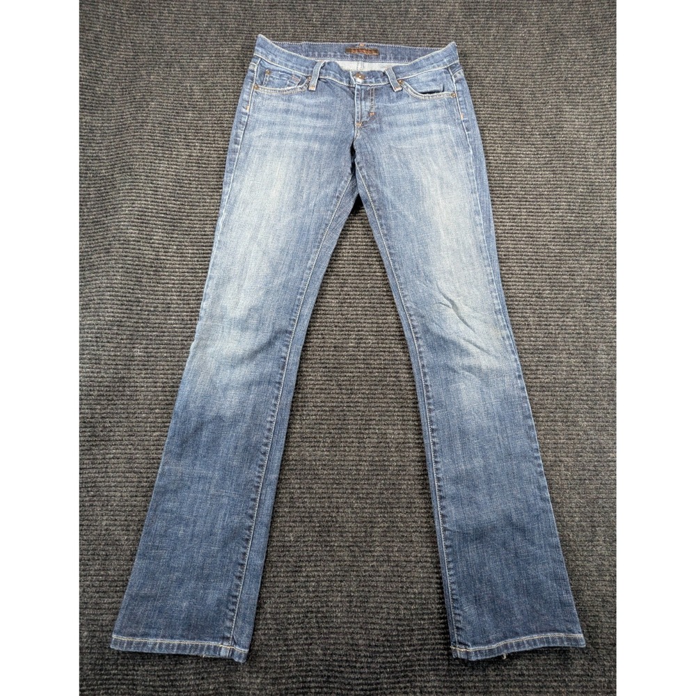 James Cured by Seun Jeans Women 26 Blue Denim Cotton Low Rise Whiskered Straight